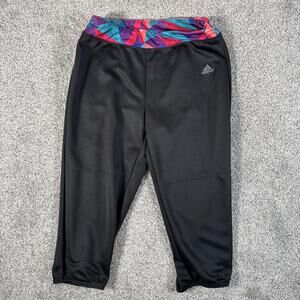 Adidas Capri Pants Womens XL Black AEROREADY Cropped Athletic Running Workout